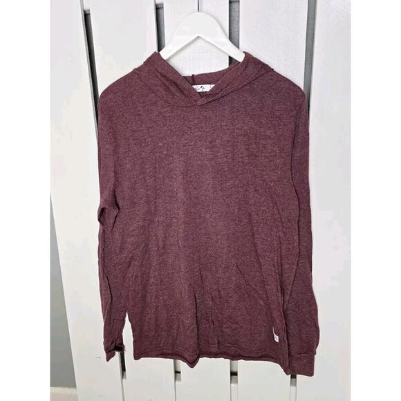 Kinetix Men's Soft Long Sleeve Hoodie Lightweight Stretch Tee Wine Red Medium - Picture 1 of 8